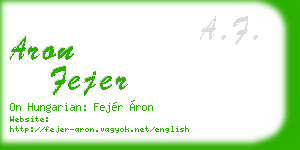 aron fejer business card