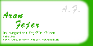 aron fejer business card